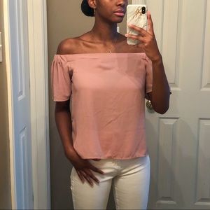 charlotte russe pink off the shoulder blouse